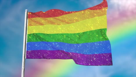 CGI-3D-animation-of-a-Rainbow-Flag,-representing-tolerance-and-gay-rights-for-LGBTI-communities