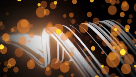 animation of yellow spots over white lines