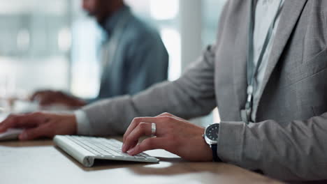 keyboard, hands and businessman in the office