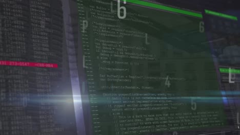 animación del procesamiento de datos sobre un fondo negro