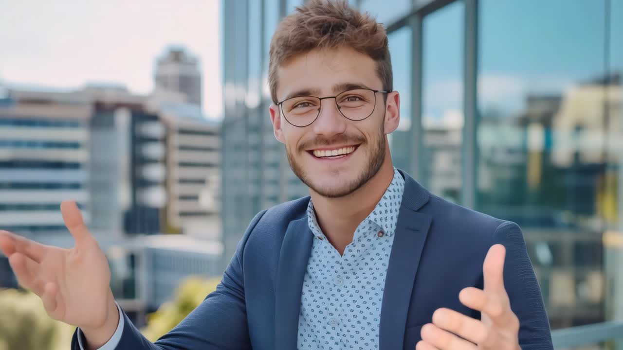 Smiling Young Professional In Cityscape
