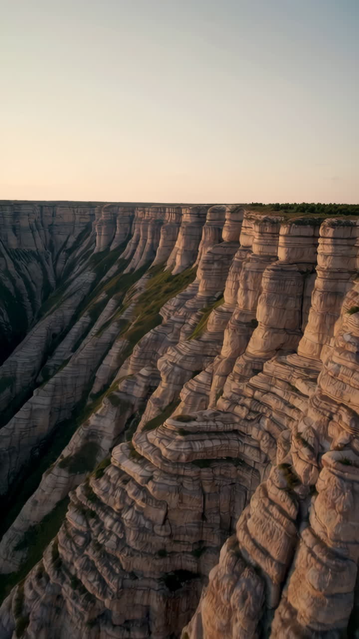 Aerial View of Layered Rock Formations