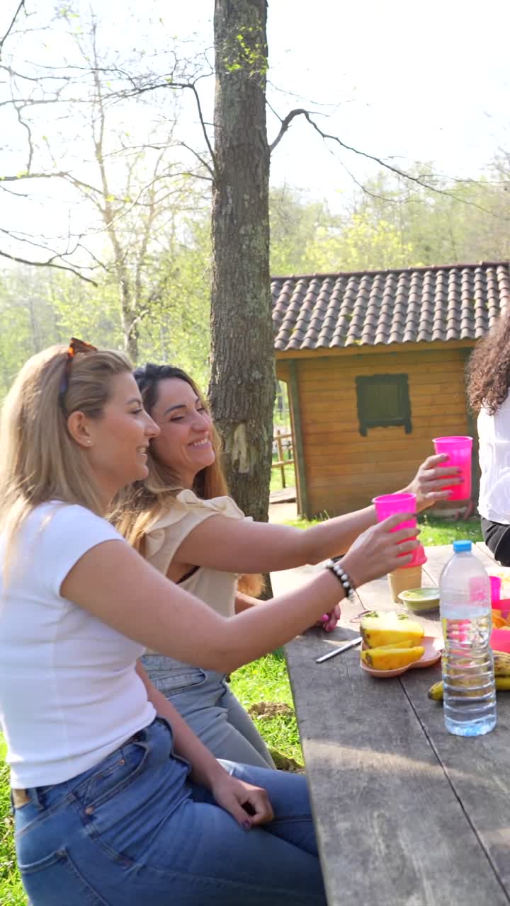 Group of Women Enjoying a Picnic Outdoors