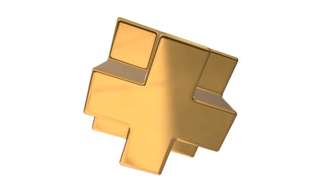 cubo de cuello de oro. diseño de logotipo de cruz 3d, círculos de cultivo, geometría sagrada.