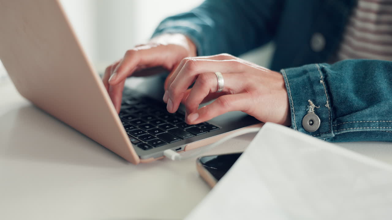 Typing on a Laptop