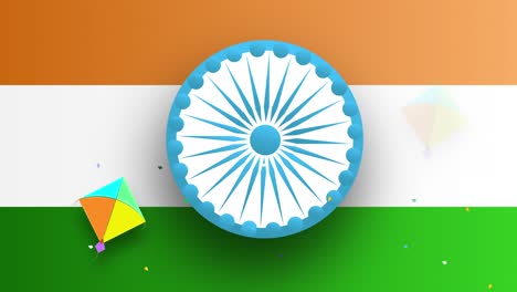 happy indian independence day with flag background, 4k video animation