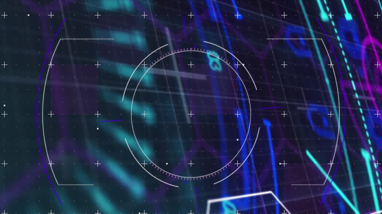 Animation of scope scanning over round scanner and data processing against black background
