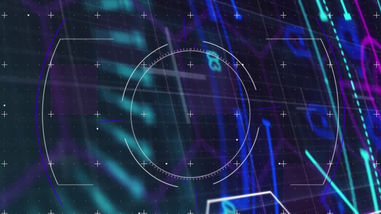 Animation of scope scanning over round scanner and data processing against black background
