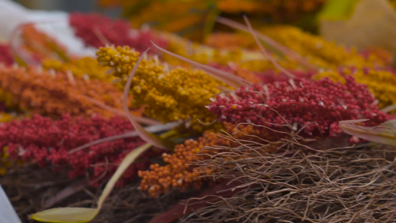Close up look at various decor for Autumn