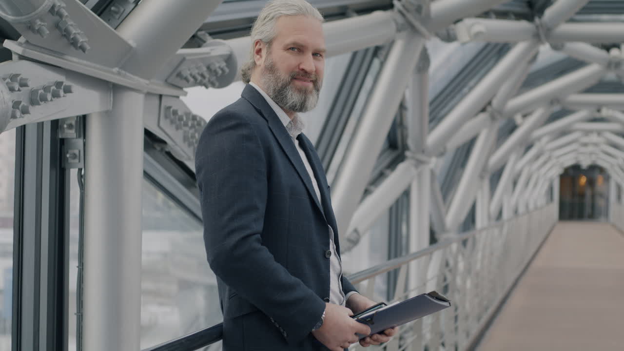 Businessman in Modern Office Building