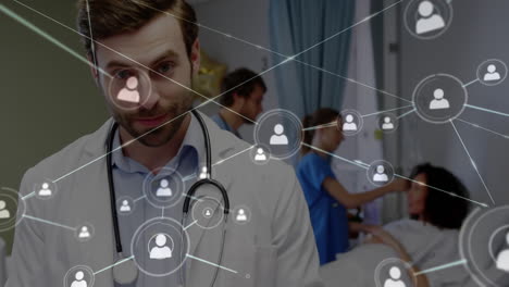 la animación digital mejora una consulta médica en un entorno hospitalario.