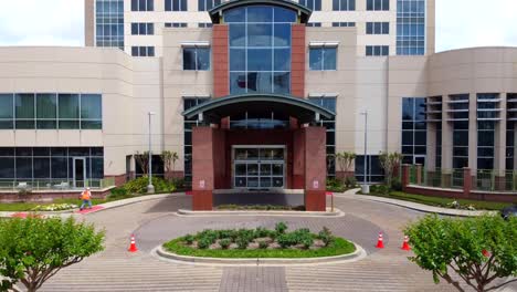 a gradual rising view of a corporate building, recorded at 60 frames