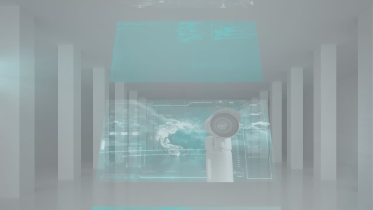 연결 네트워크의 애니메이션과 회색 배경의 통계