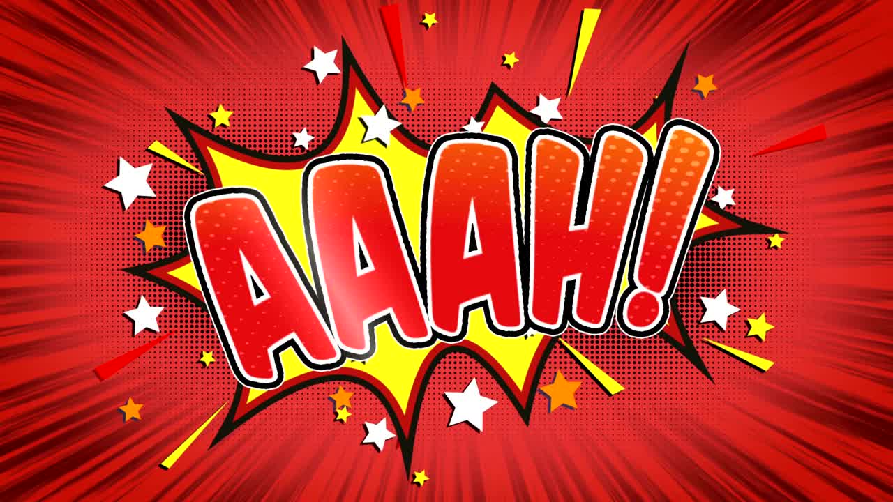 아아 - 만화 스타일의 텍스트