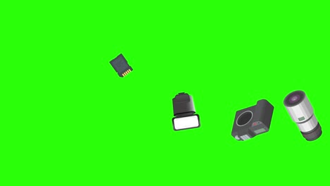 aparatos de fotografía animación, en pantalla verde tecla de croma, elementos de fuente gráfica