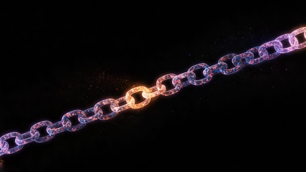 A Brilliant Cosmic Chain: Visualizing Connections in the Universe through a Stunning Display of Light and Color Amidst a Starry Background