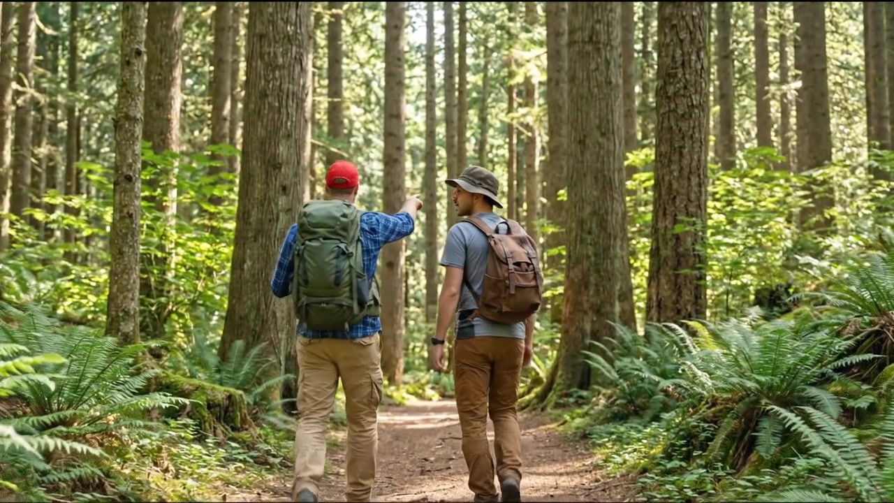 Outdoor Hiking and Nature Adventure Footage With People Exploring Scenic Mountain and Forest Landscapes
