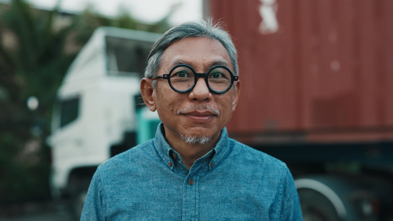 Portrait of a smiling older Asian man