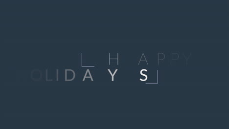 minimalistic happy holidays greeting on black background