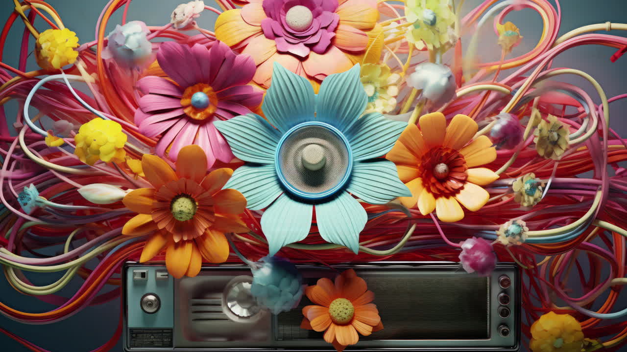 오버레이드 필름 글리치 텍스처를 가진 레트로 텔레비전 세트