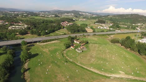 Isolated-paraglider-paragliding-on-Countryside