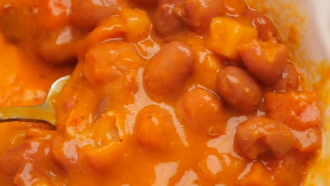 close-up of a hearty bean and vegetable stew