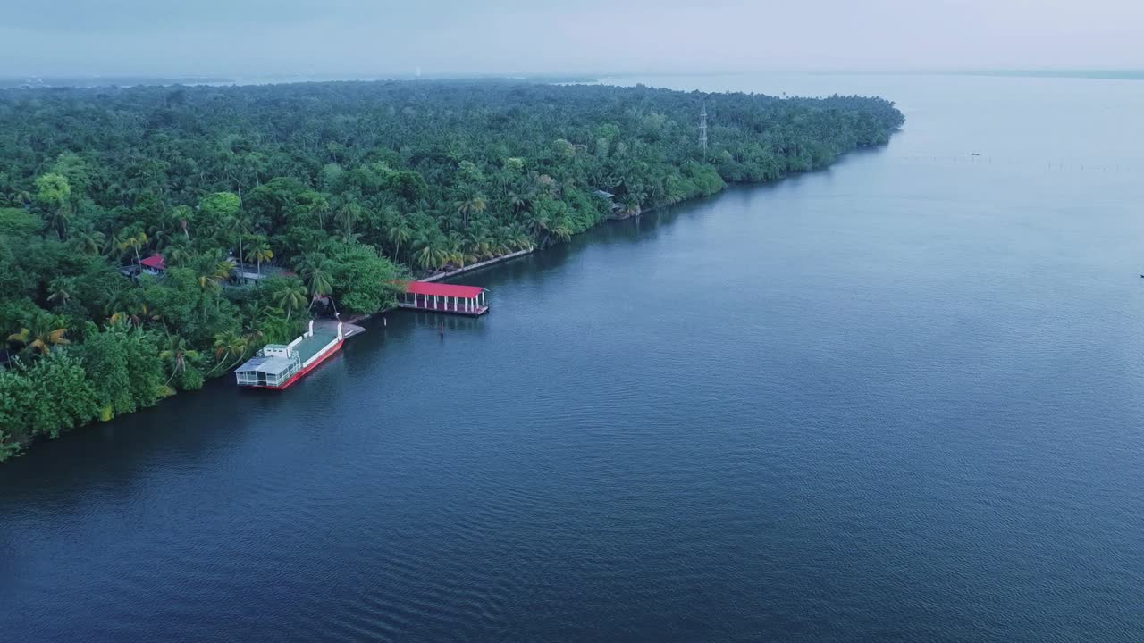 Areal view of a very beautiful Island in Alappuzha, Kerala, India