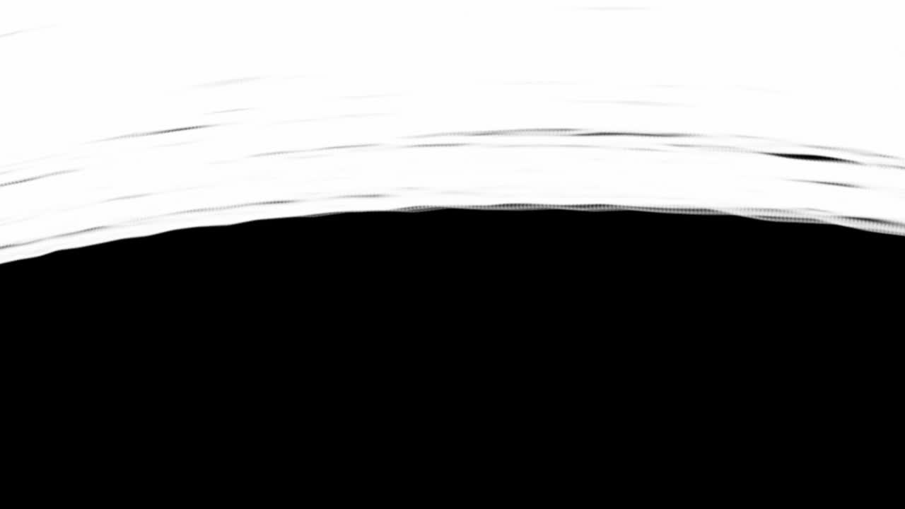Transizione a scorrimento di linee bianche astratte su sfondo nero.