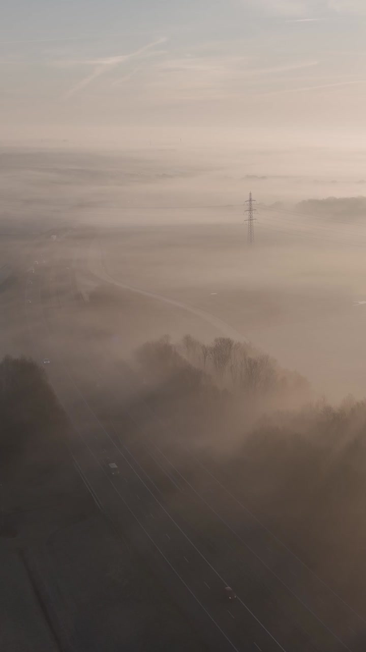 Misty Highway Aerial View