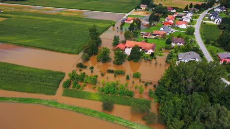 Horrific-Aerial-4K-Drone-footage-of-August,-floods-in-Pomurje-region-of-Slovenia