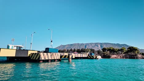 motorcyclist crossing corinth canal submersible road bridge