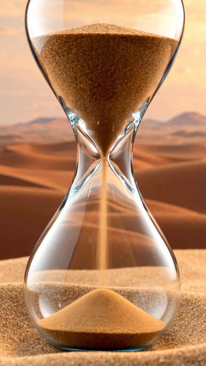 Hourglass in a Desert Landscape