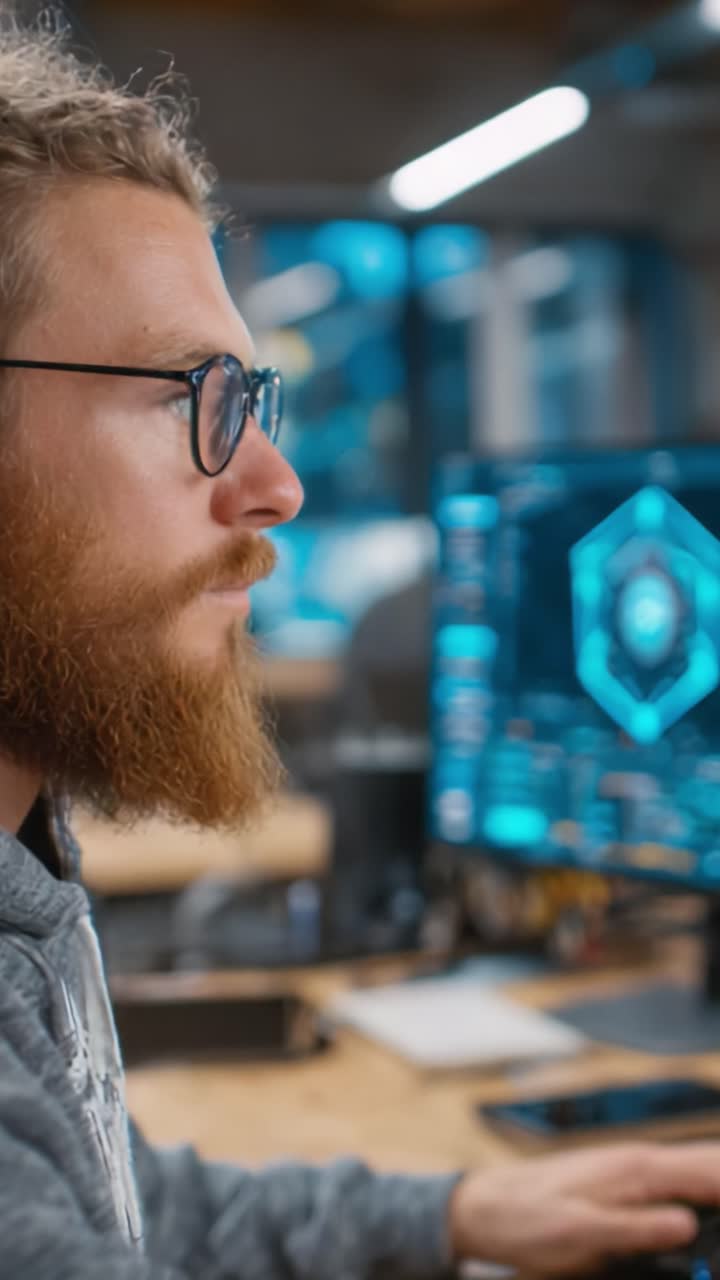 Focused User Engaged in Digital Computing: Capturing Candid Moments of a Person Interacting with Advanced Technology at a Workstation