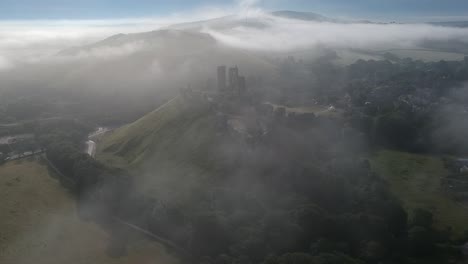 Corfe-Castle-lift-reveal-fog