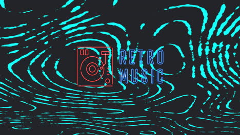 animation of retro music over black background with green waves