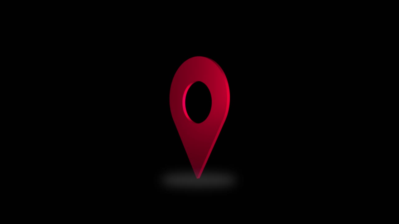 4k red gps location pointer animated icon location line icon motion graphic animation location map