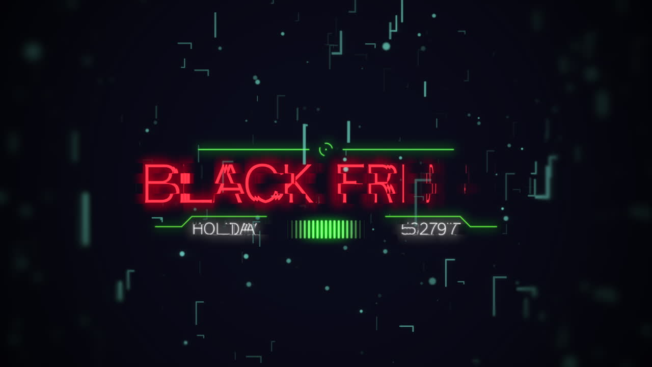 Black Friday på computerskærm med HUD-elementer 1