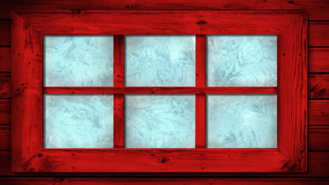transición de heladas y hielo en la ventana de la casa