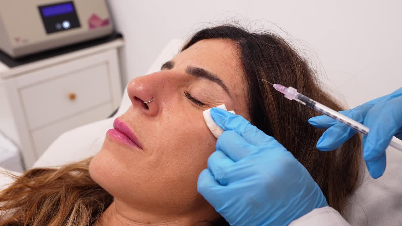 Iniezione cosmetica al viso