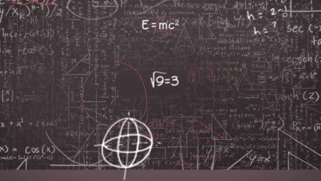animación del procesamiento de datos matemáticos en la pizarra