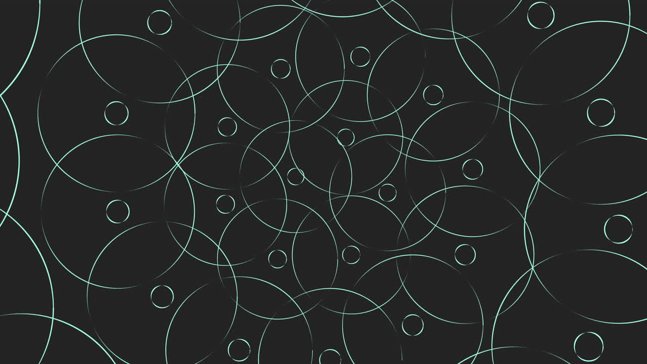 An intricate and visually striking pattern made up of circles in various sizes and shades of blue. The overlapping arrangement creates a complex and captivating design