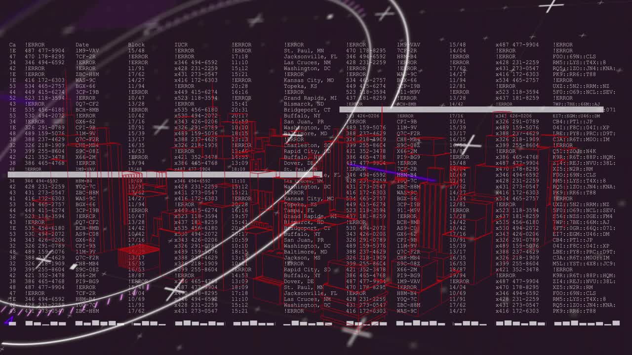 Layered HUD sweeping from upper-left and scanning text, showing scrolling log to reveal system data