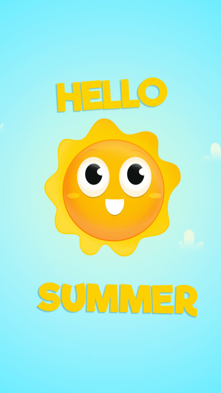 안하세요 여름 배경의 애니메이션