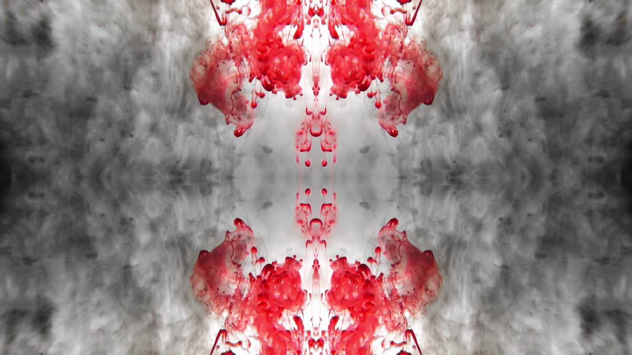 Symmetric Red paint organic flow 4k.