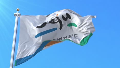 flag of jeju, province of south korea, loop