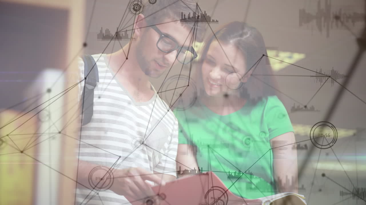 animación de la red de conexiones sobre los estudiantes