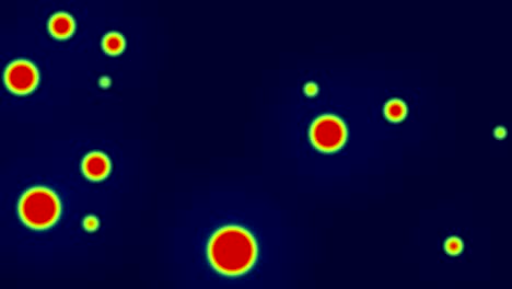 animación de bacterias rojas se mueven con luz verde sobre fondo azul
