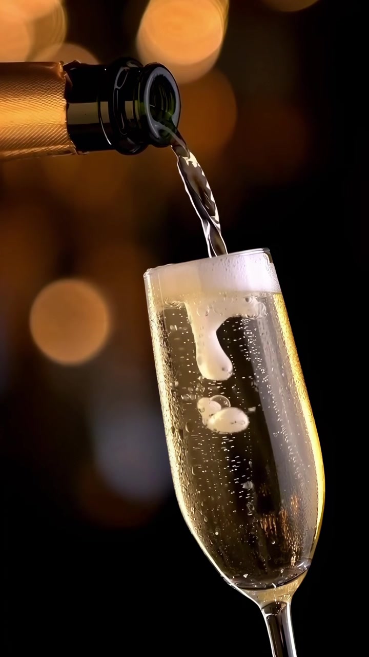 Champagne versato in un bicchiere a flûte
