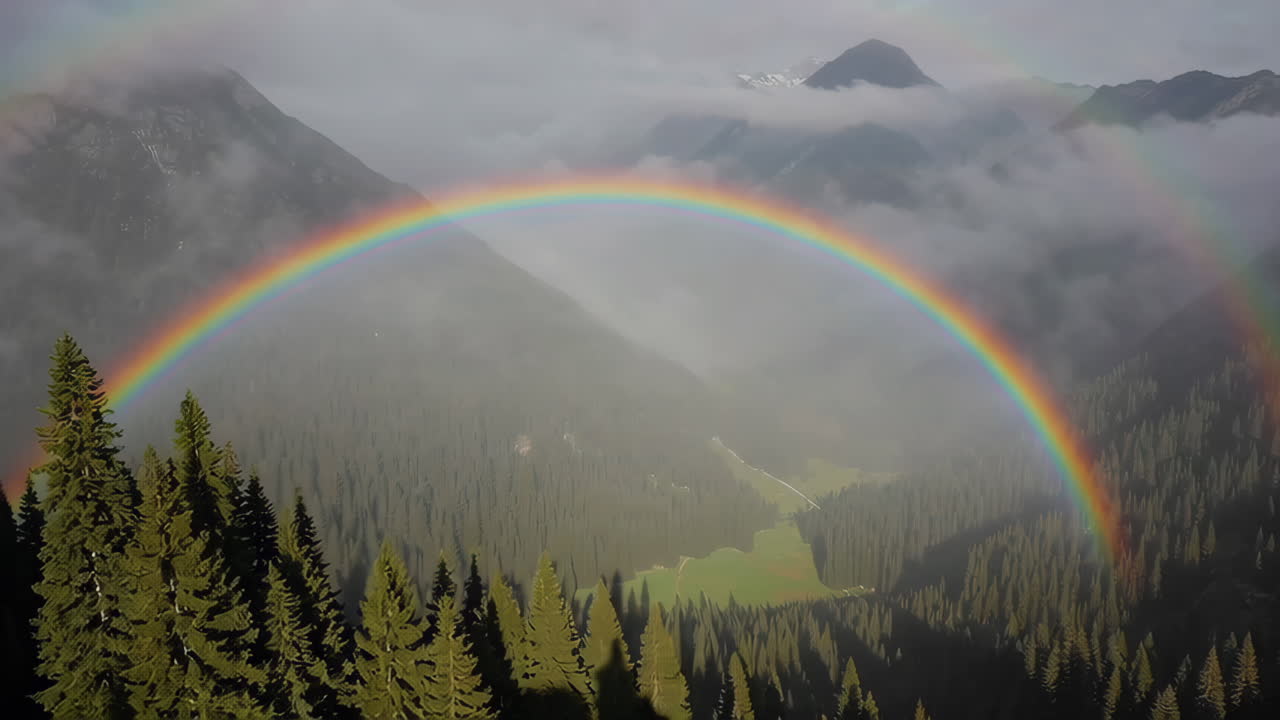 Double Rainbow over Mountain Valley