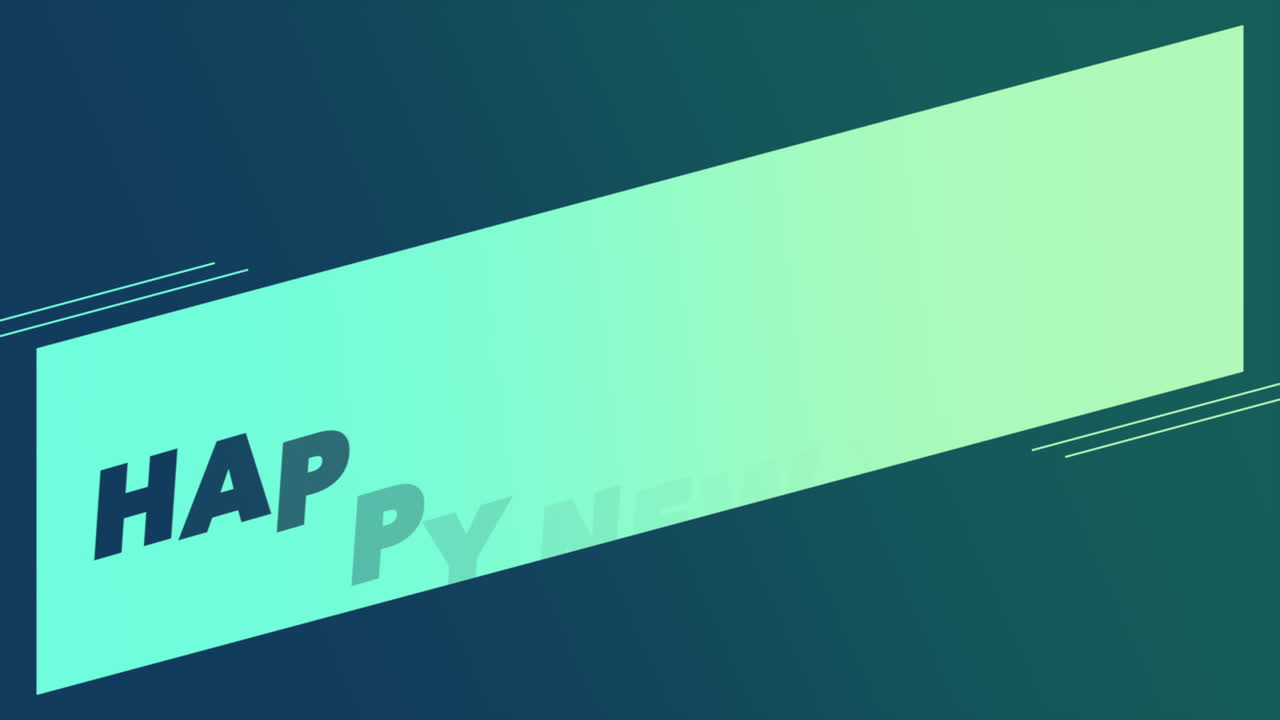 녹색 그라디엔트 에 있는 프레임 에 있는 현대적 인 새해 축하 문자